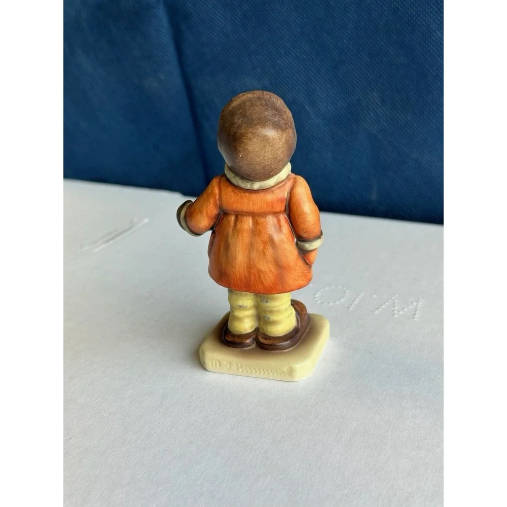 Goebel Child Figurine Winter Coat Orange Jacket 1981‎ Germany Vintage